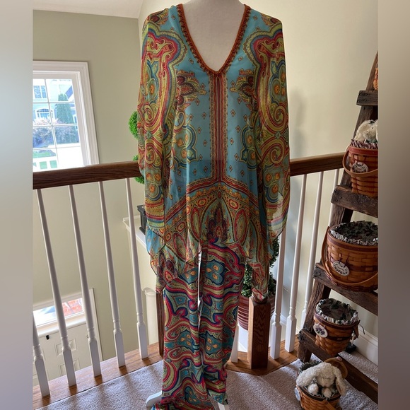 Hale Bob Beaded Silk Tunic and pant set. Medium, NWT ๐ฅ๐ด๐ - Picture 1 of 15